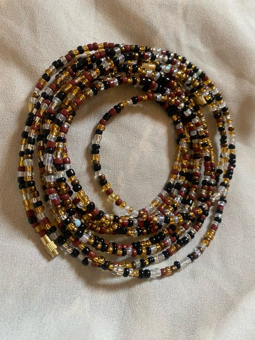 Shades of brown seed waist beads
